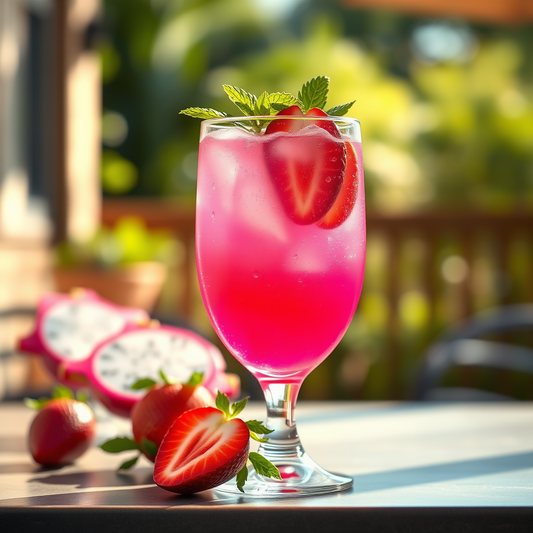 Strawberry Mint Dragon Fruit Sea Moss Lemonade